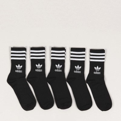 Adidas 5Pack Mid Cut Crew Socks Black White